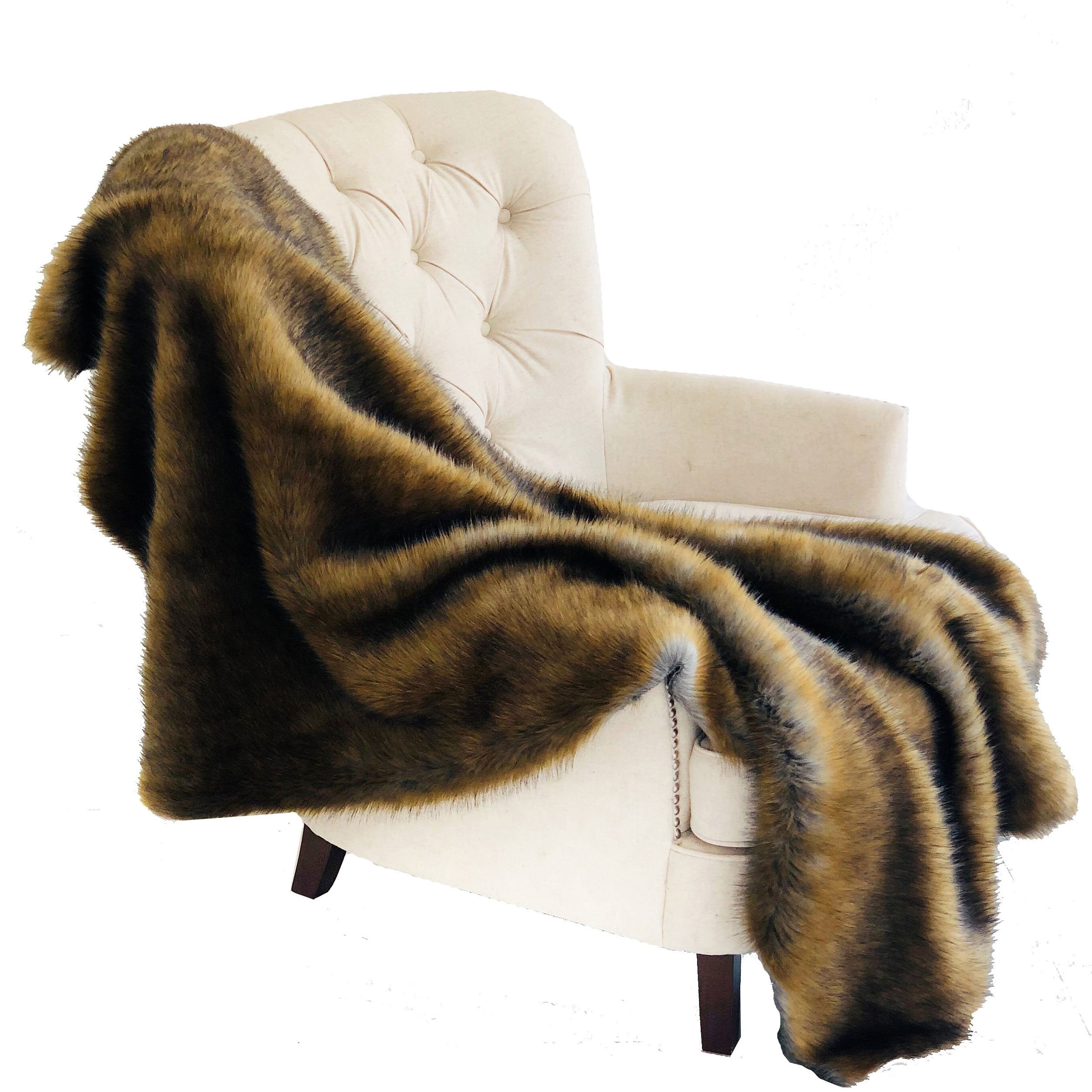 Luxury Grizzly Bear Faux Fur Throw Blanket by Tissavel: Unmatched Softness & Ethical Style