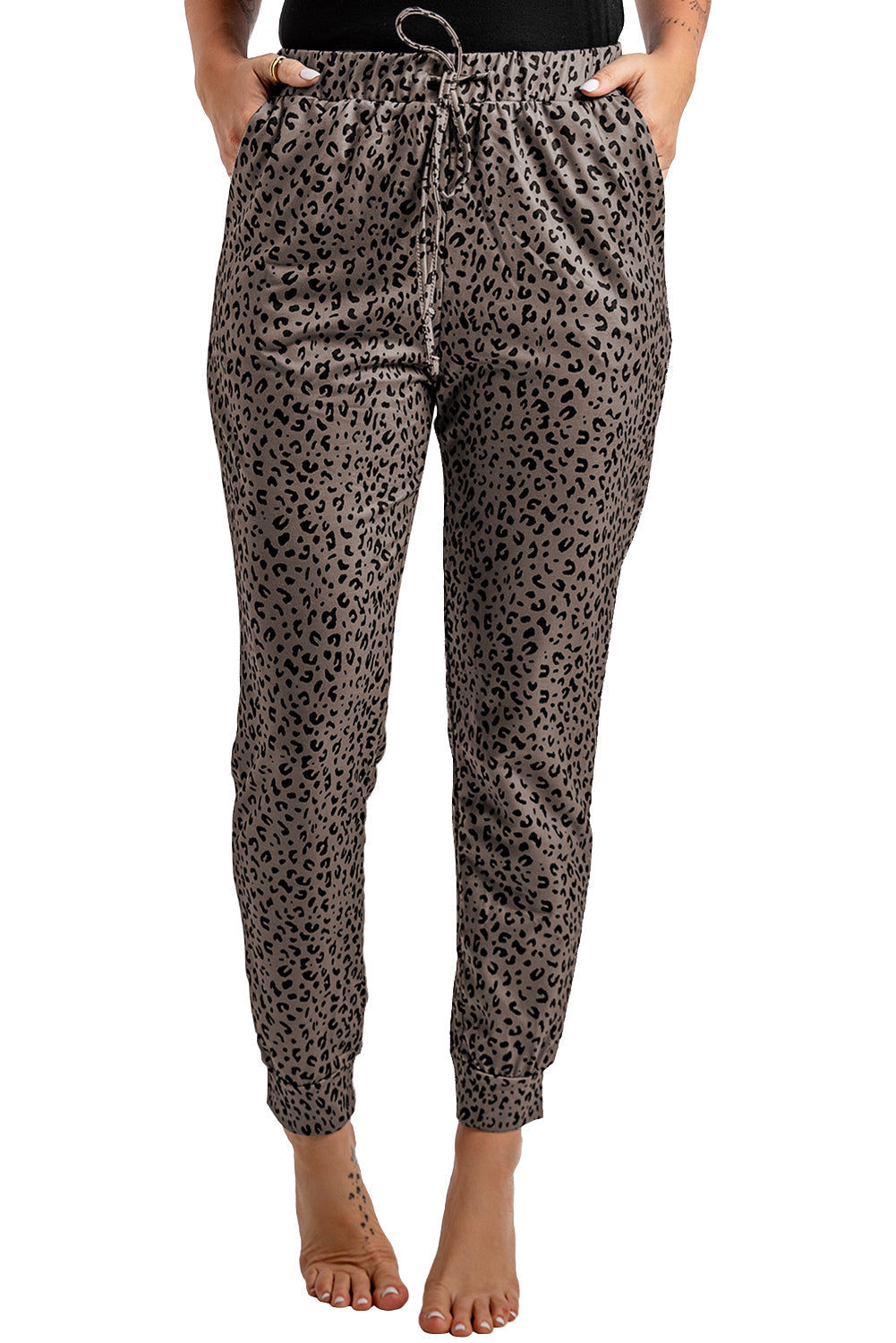 Black Breezy Leopard Joggers