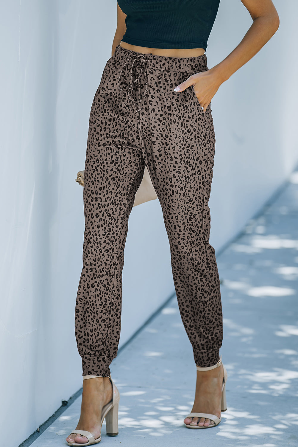 Black Breezy Leopard Joggers