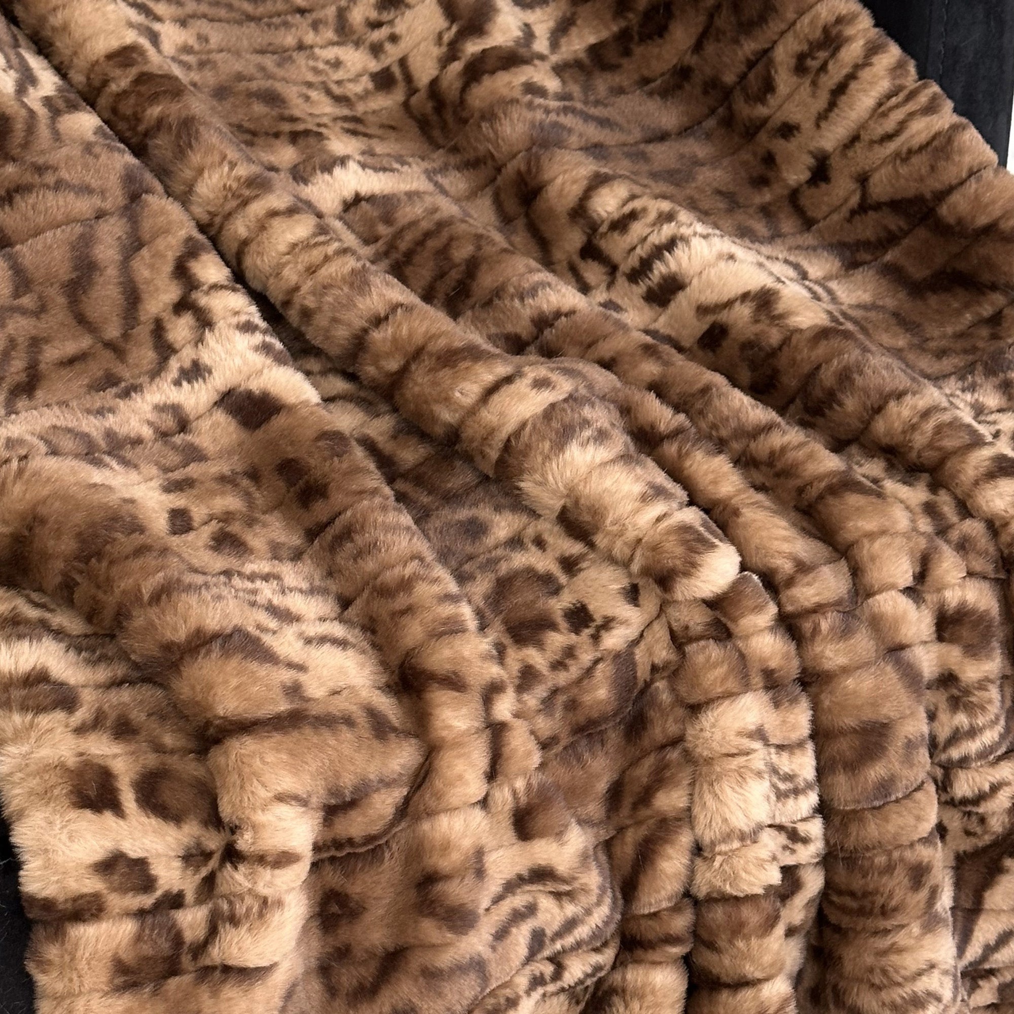 Brown Luxe Lash Faux Fur Luxury Throw Blanket