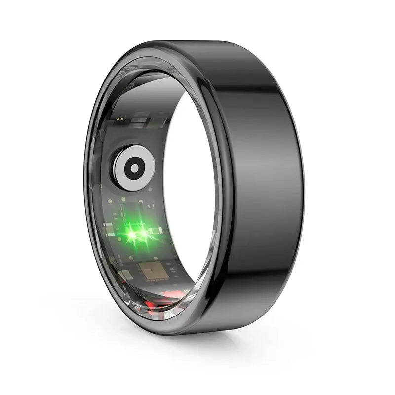 Smart Ring - "Elegant stainless steel smart ring with advanced health and fitness tracking features."