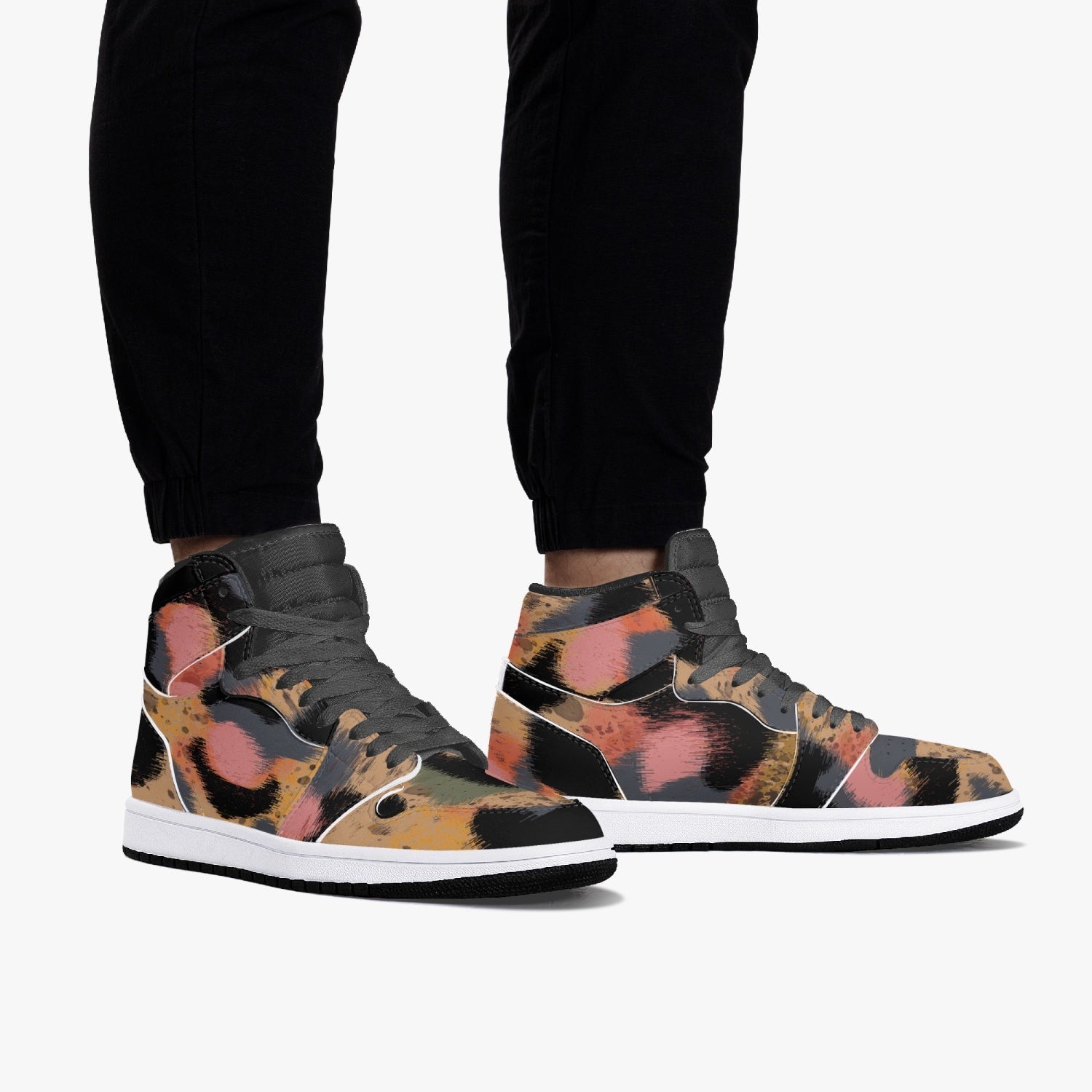 Jacki Easlick Leopard Print High-Top Leather Sneakers