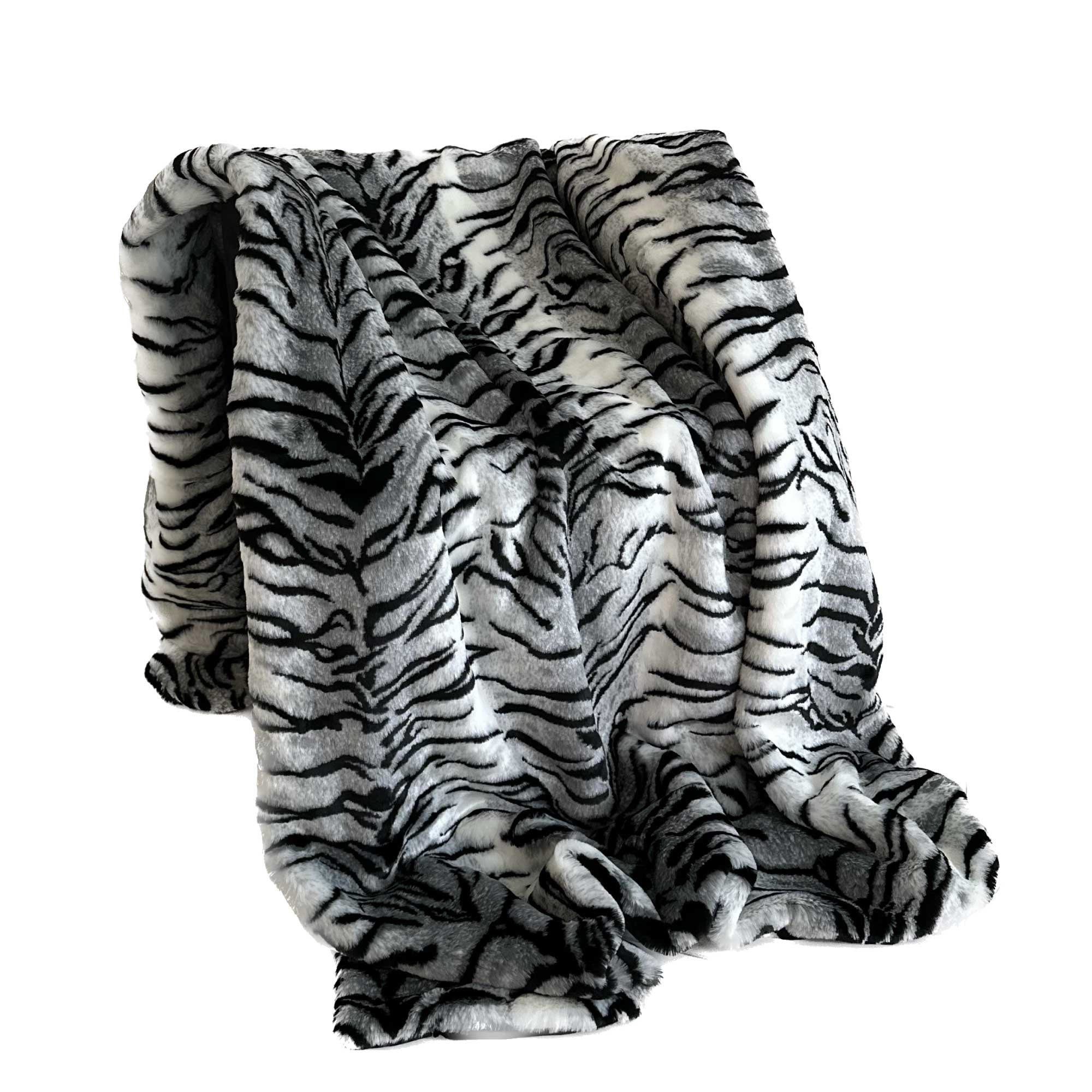 Black & White Zebra Faux Fur Throw Blanket: Indulge in Ethical Elegance and Unmatched Softness