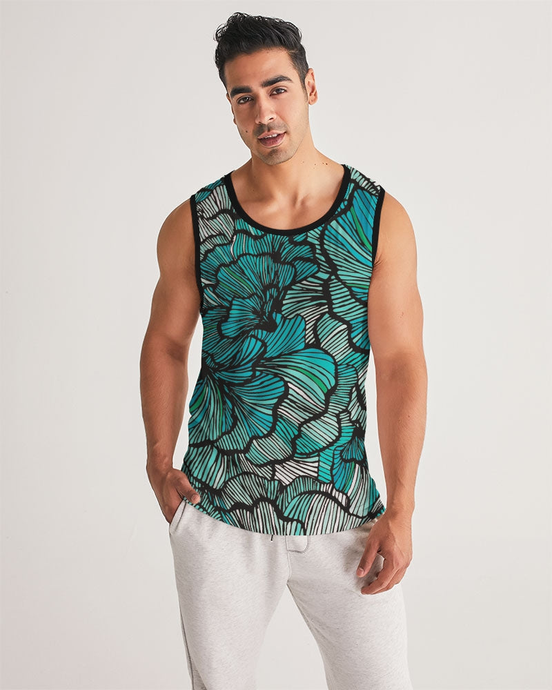 Sea Petal Swirls Men's Tank Top: Dive into Comfort & Style