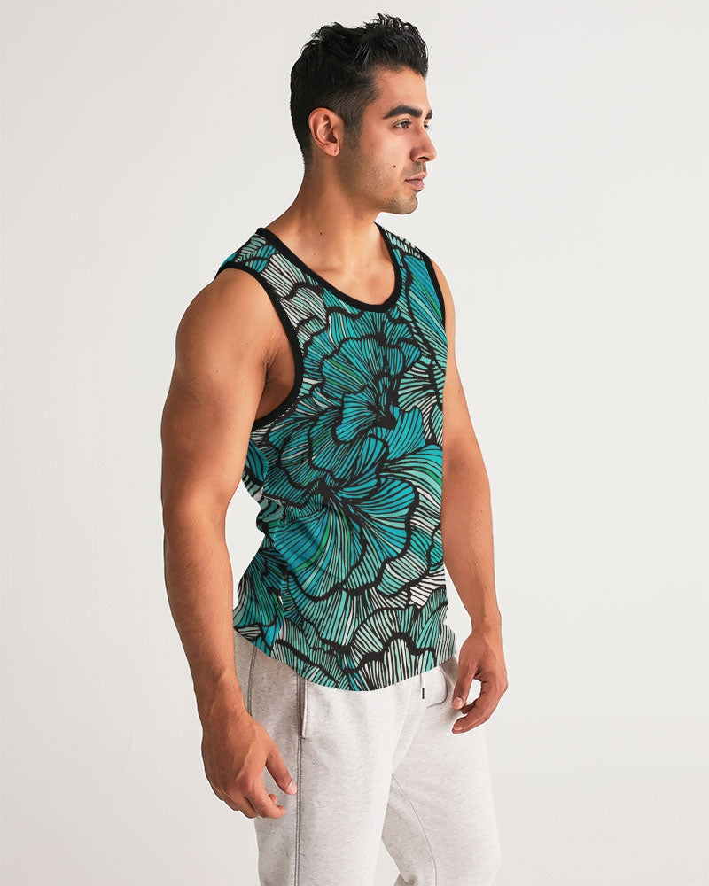 Sea Petal Swirls Men's Tank Top: Dive into Comfort & Style