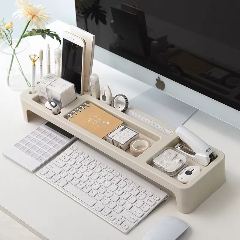 Office Stationery Pen Holder Desk Organizer: Wooden Desk Organizer with Drawer