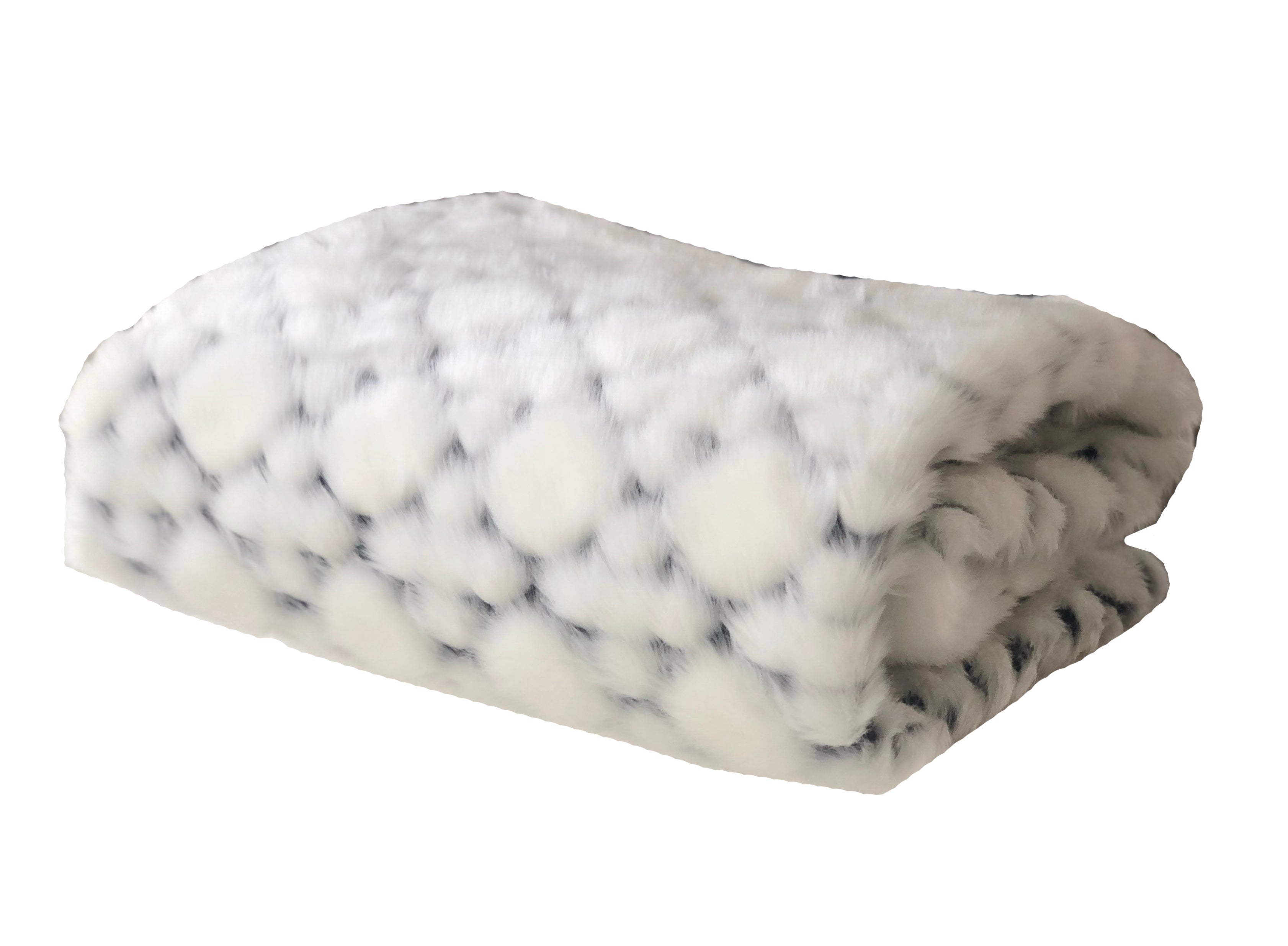 White With Black Shades Faux Fur Snow Luxury Throw