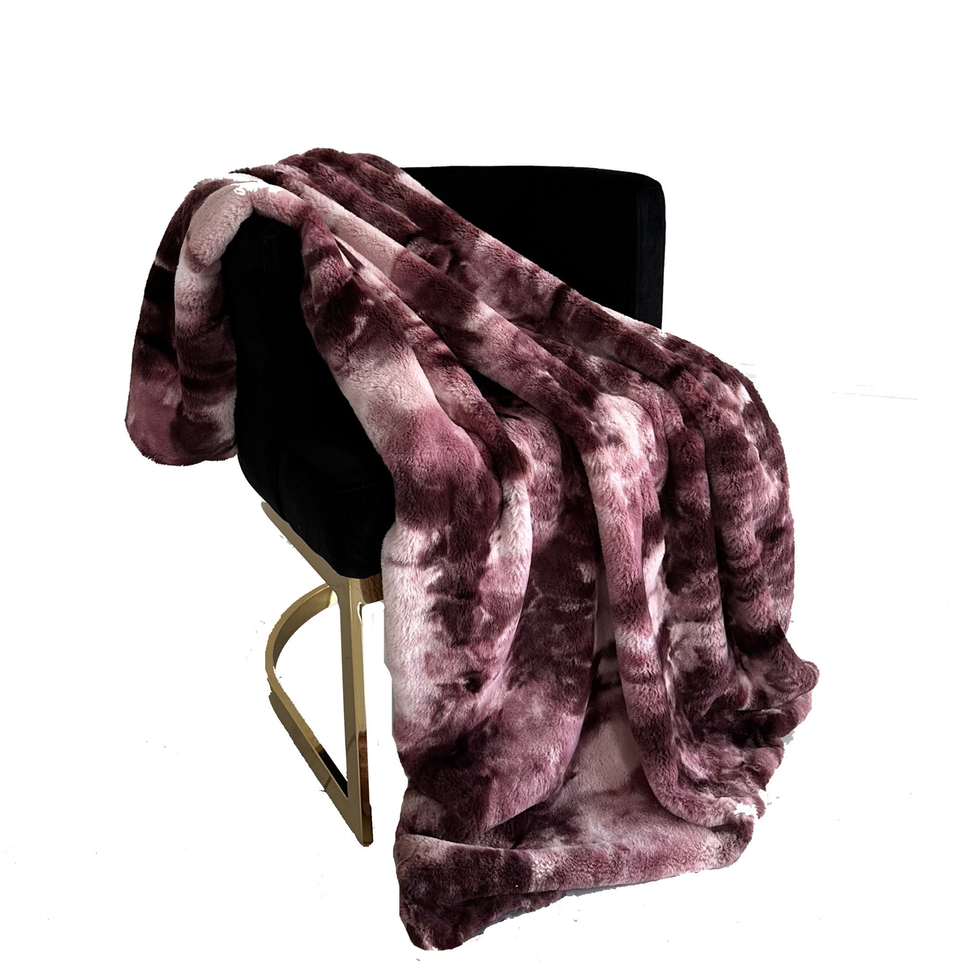 Rose Fureal Faux Fur Luxury Throw Blanket