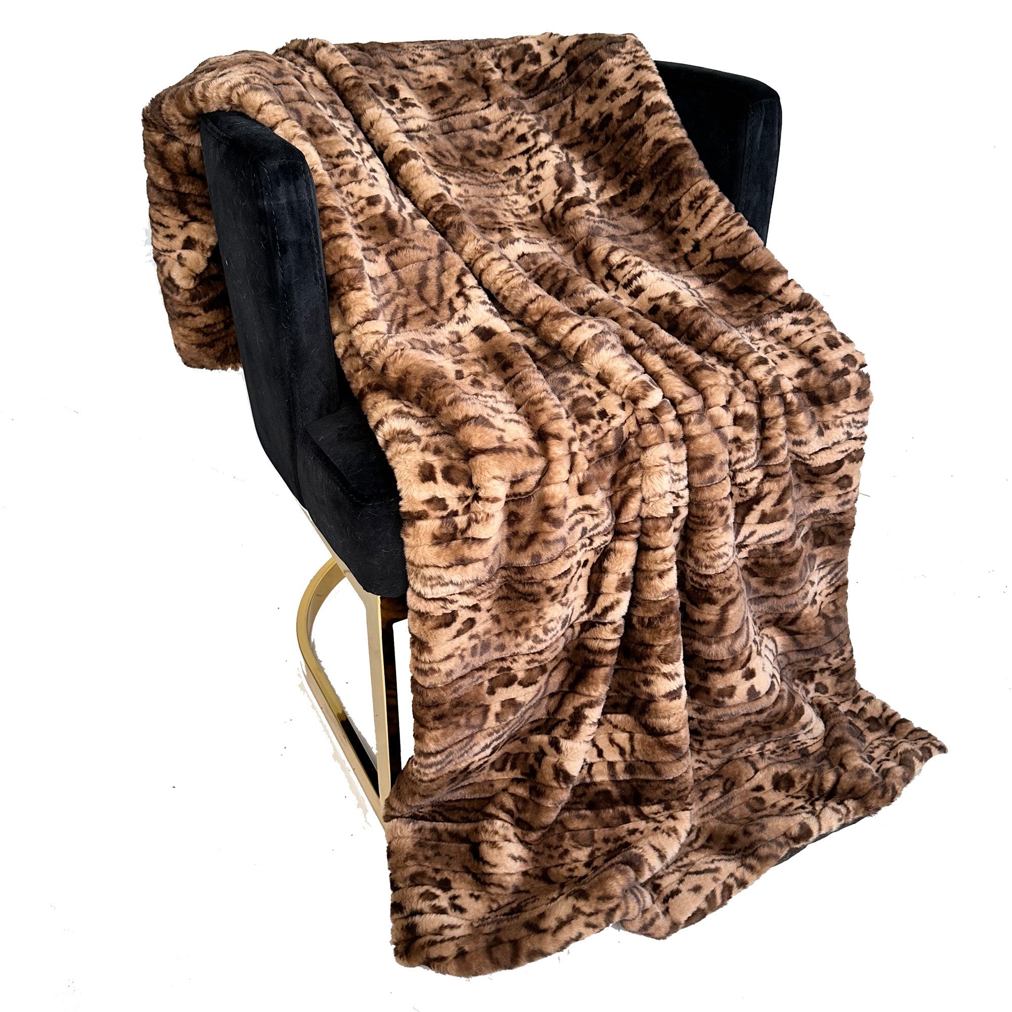 Brown Luxe Lash Faux Fur Luxury Throw Blanket