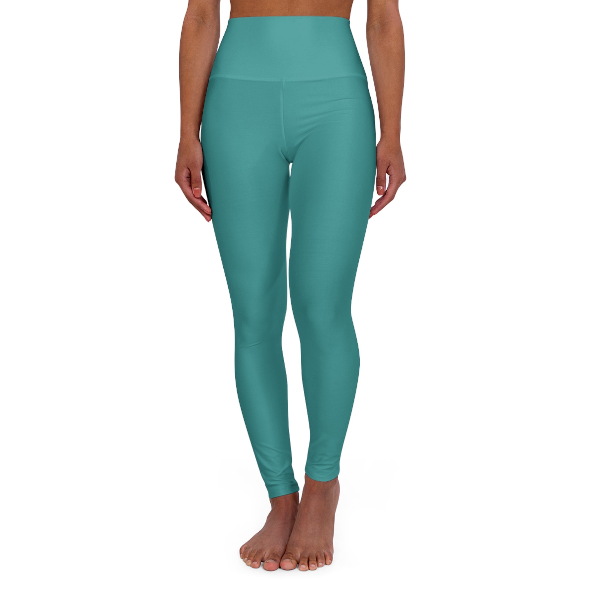 Women's High-Waisted Teal Green Fitness Leggings: Unleash Your Potential