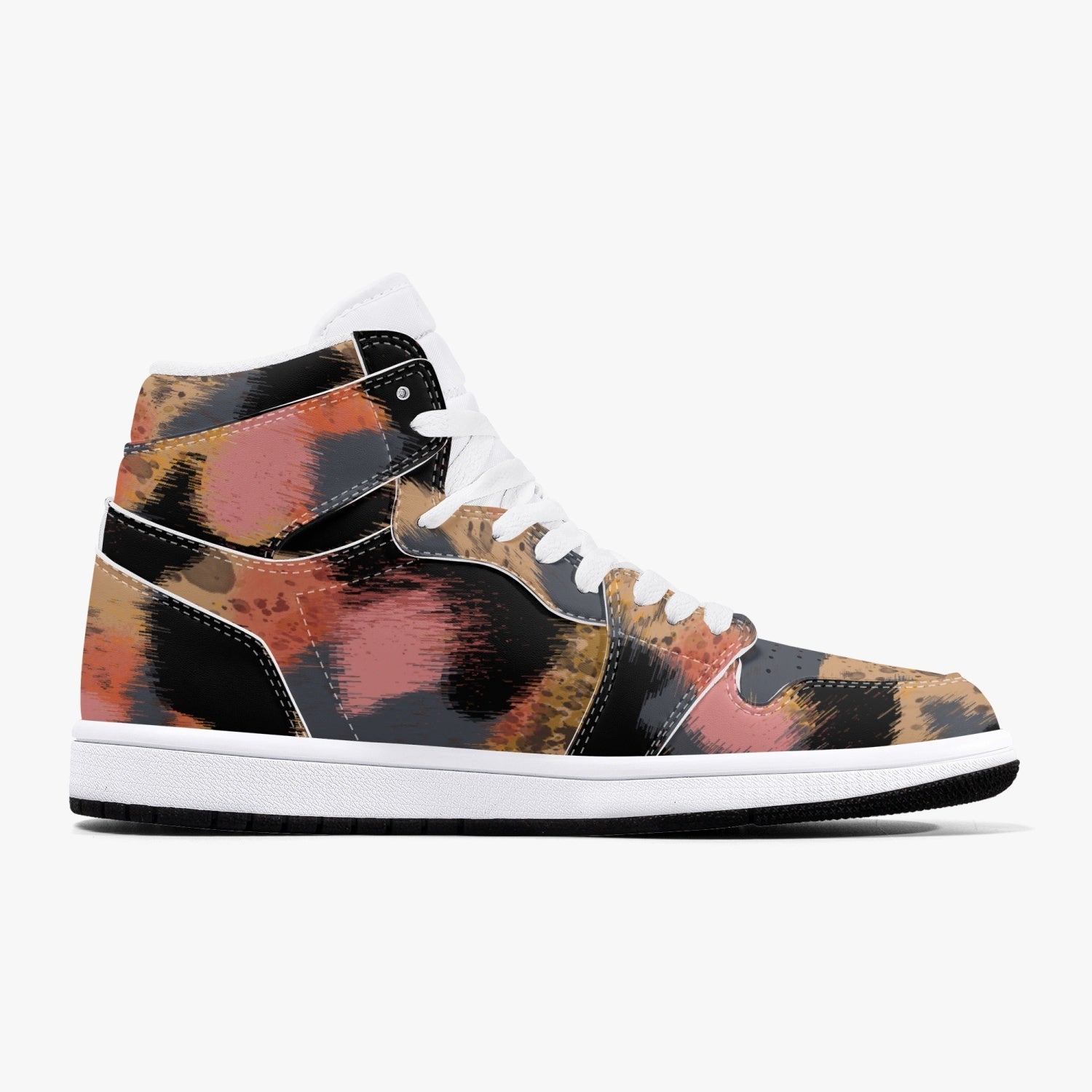 Jacki Easlick Leopard Print High-Top Leather Sneakers