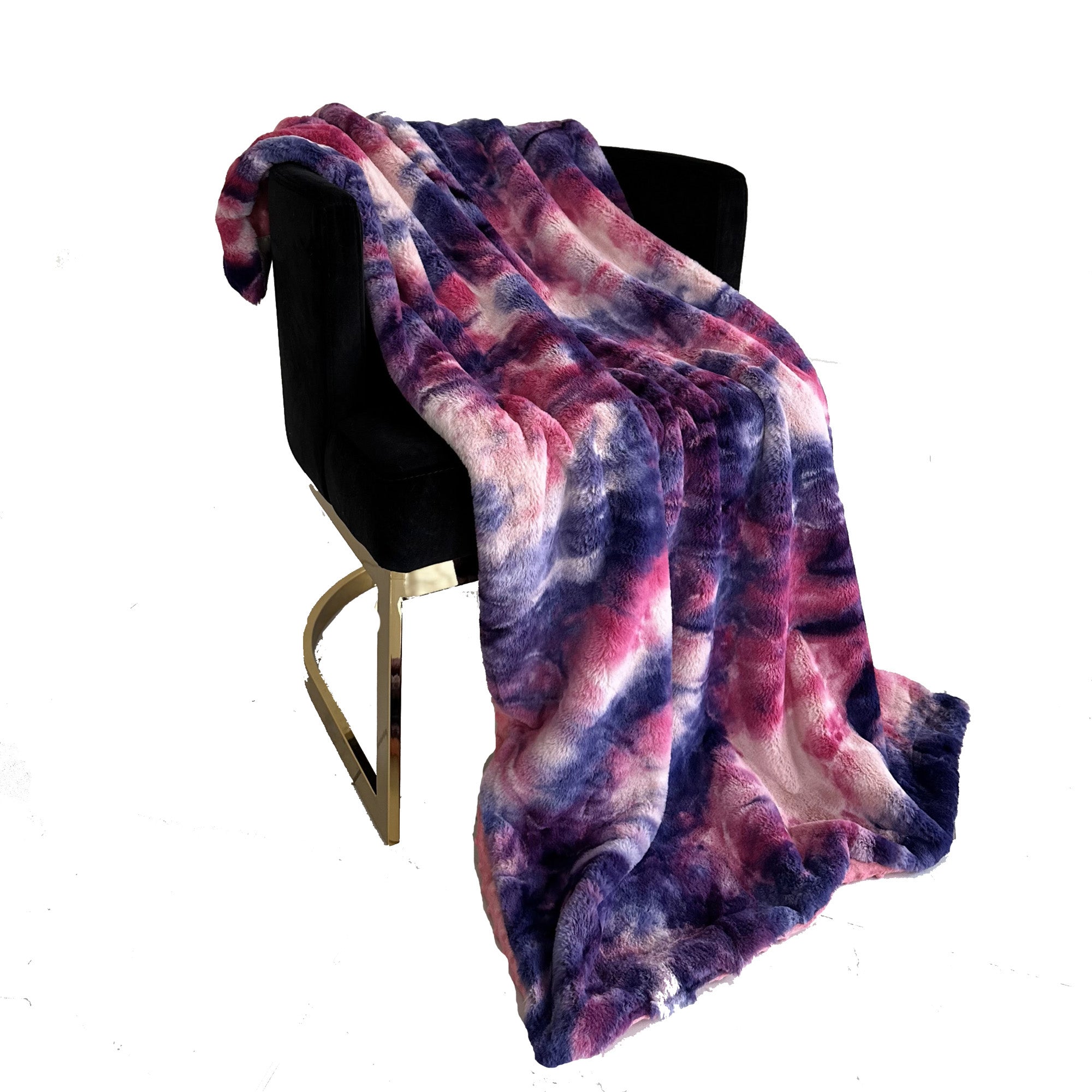 Fuchsia Purple Fureal Faux Fur Luxury Throw Blanket