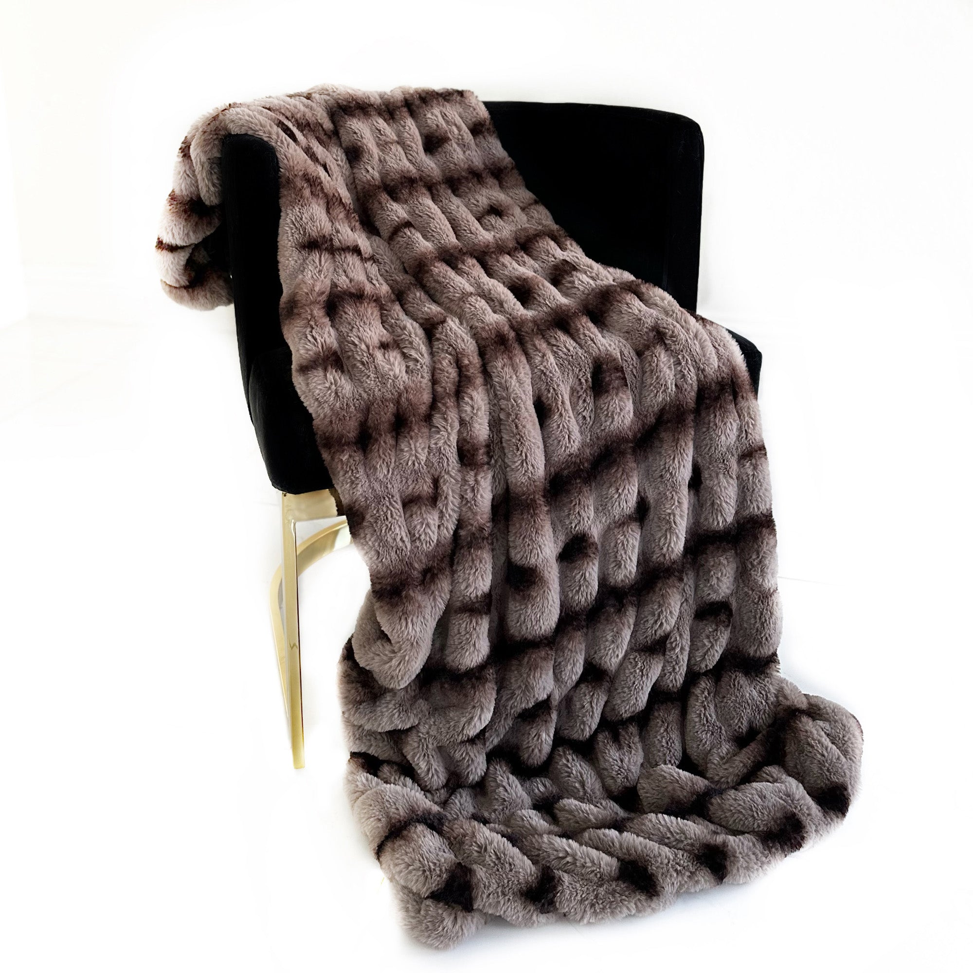 Brown Fluffy Bunni Faux Fur Luxury Throw Blanket