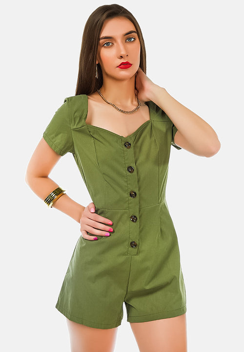 Fair Play Button-Up Romper