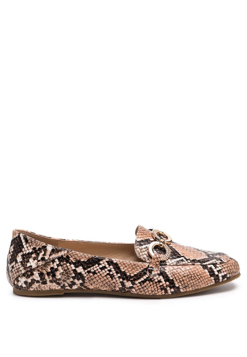 Wibele Croc Textured Metal Show Detail Loafers