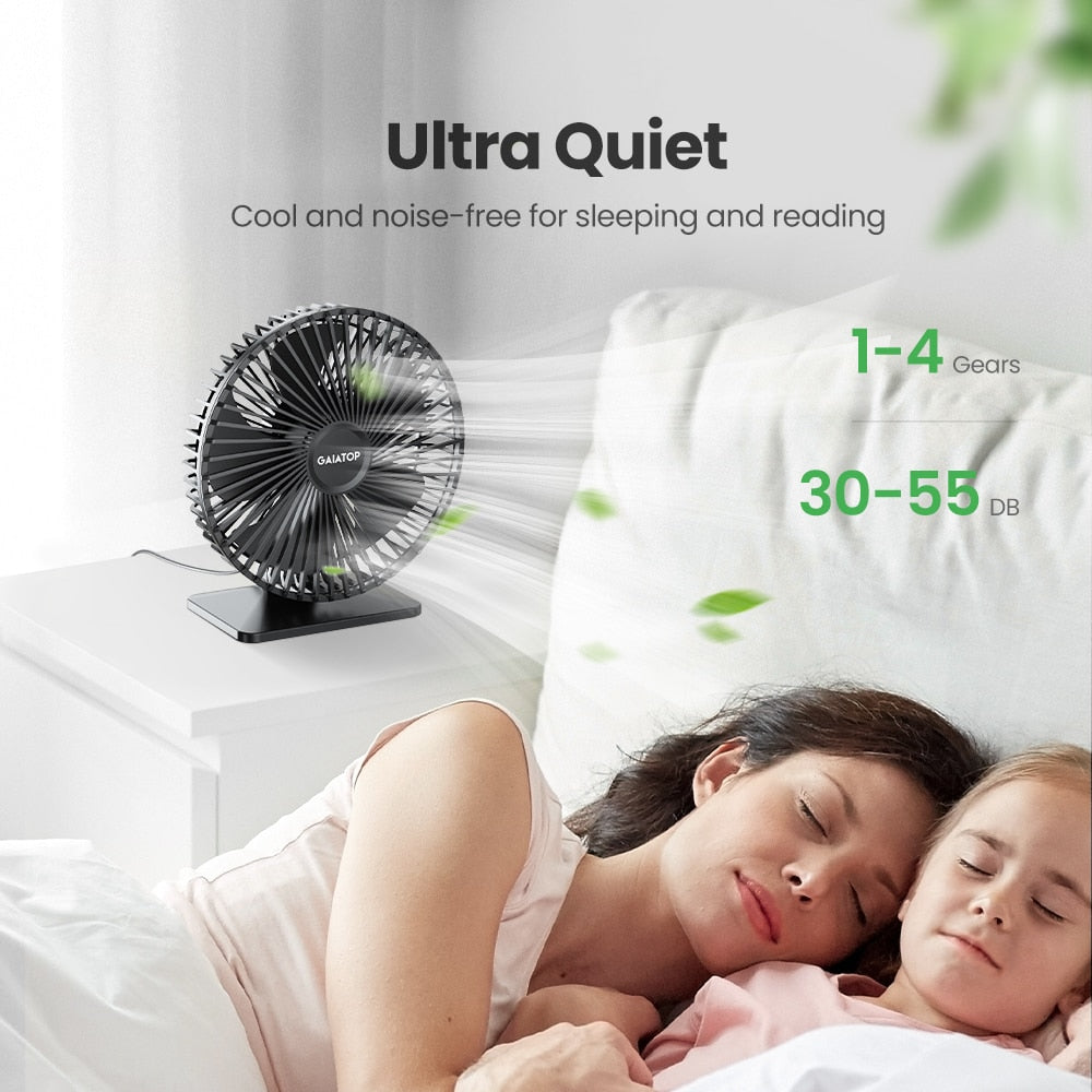 GAIATOP USB Desk Fan - Stay Cool and Comfortable Anywhere