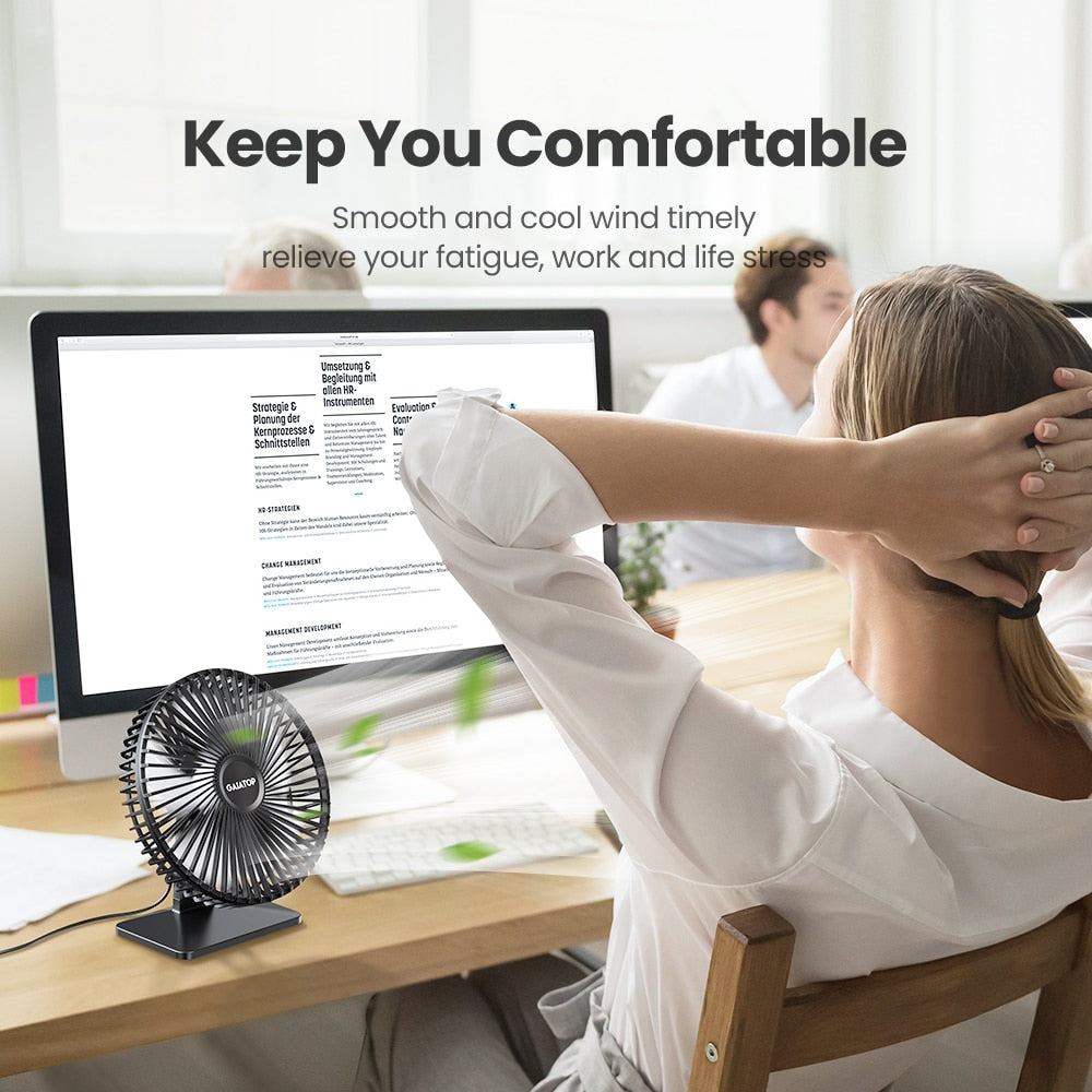 GAIATOP USB Desk Fan - Stay Cool and Comfortable Anywhere