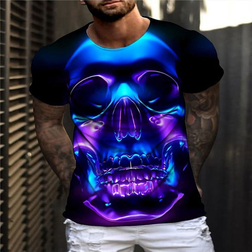 Men's Vintage Graphic Skull Theme T-Shirt