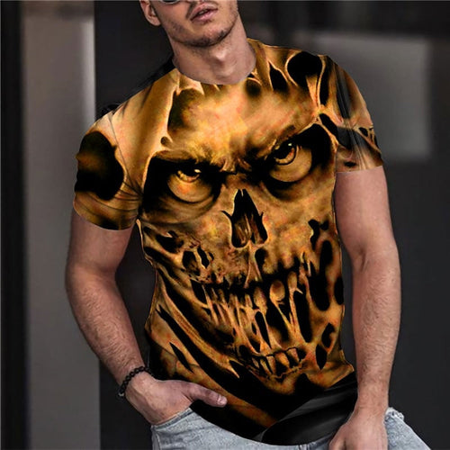 Men's Vintage Graphic Skull Theme T-Shirt