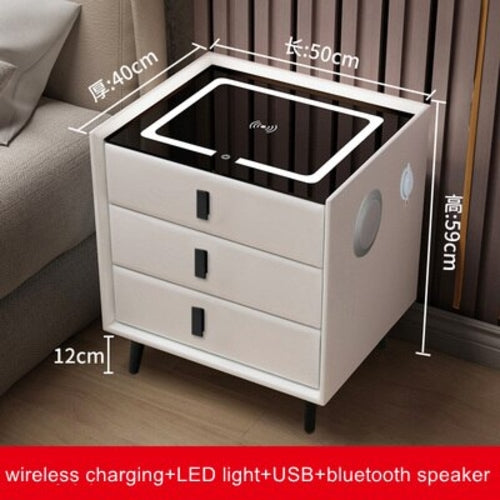 Smart Bedside Table with Wireless USB Charging Creative