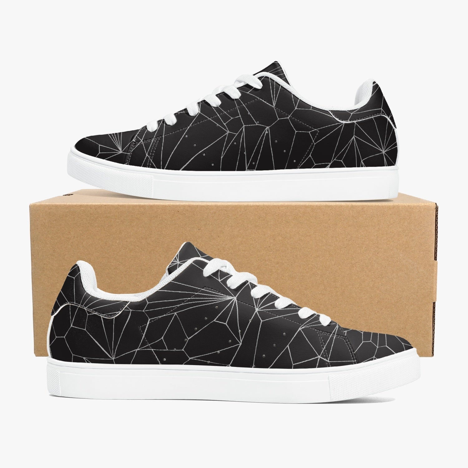 Jacki Easlick Architectural Print Low-Top Leather Sneakers