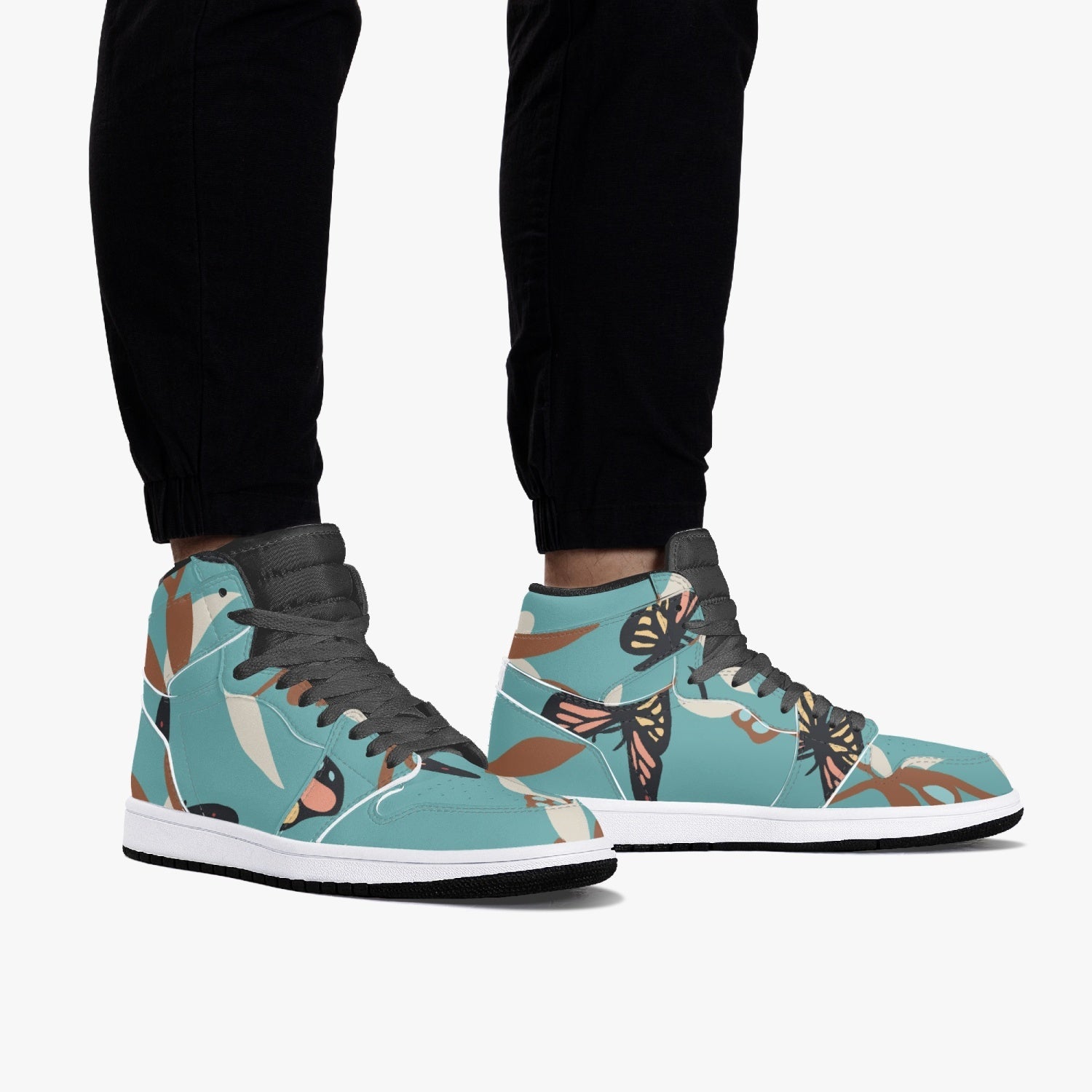 Jacki Easlick Butterfly High-Top Leather Sneakers