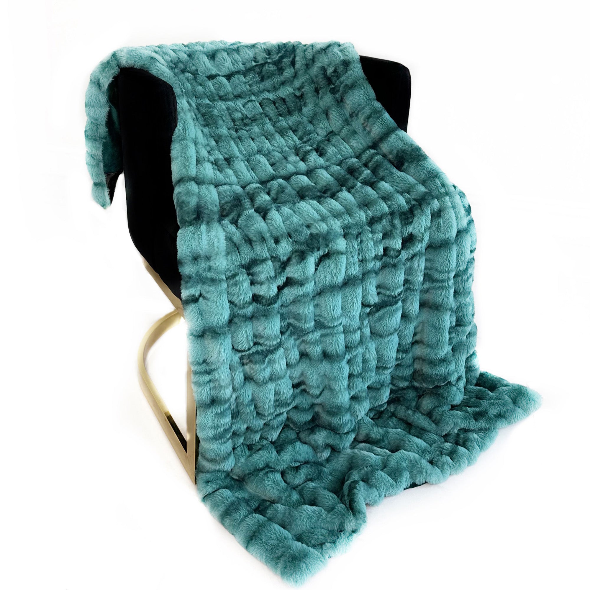 Teal Sherpa Faux Fur Luxury Throw Blanket