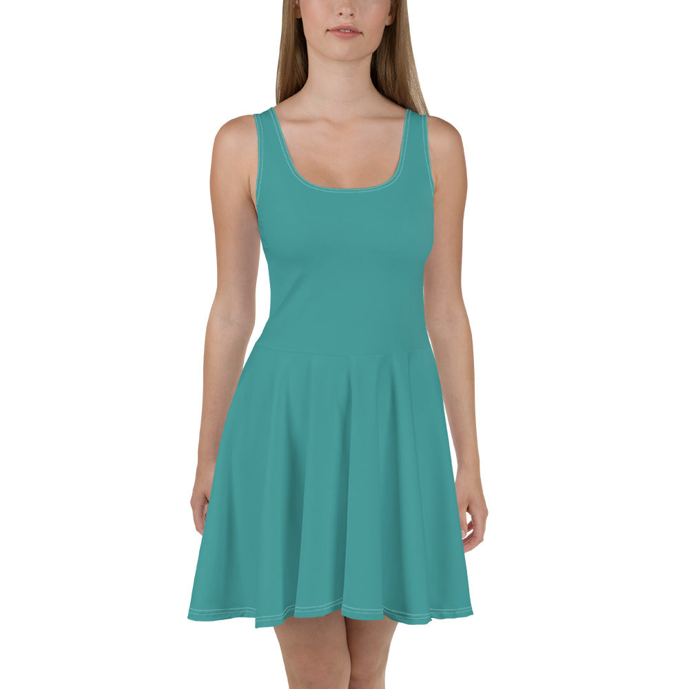 Womens Skater Dress, Teal Green 2