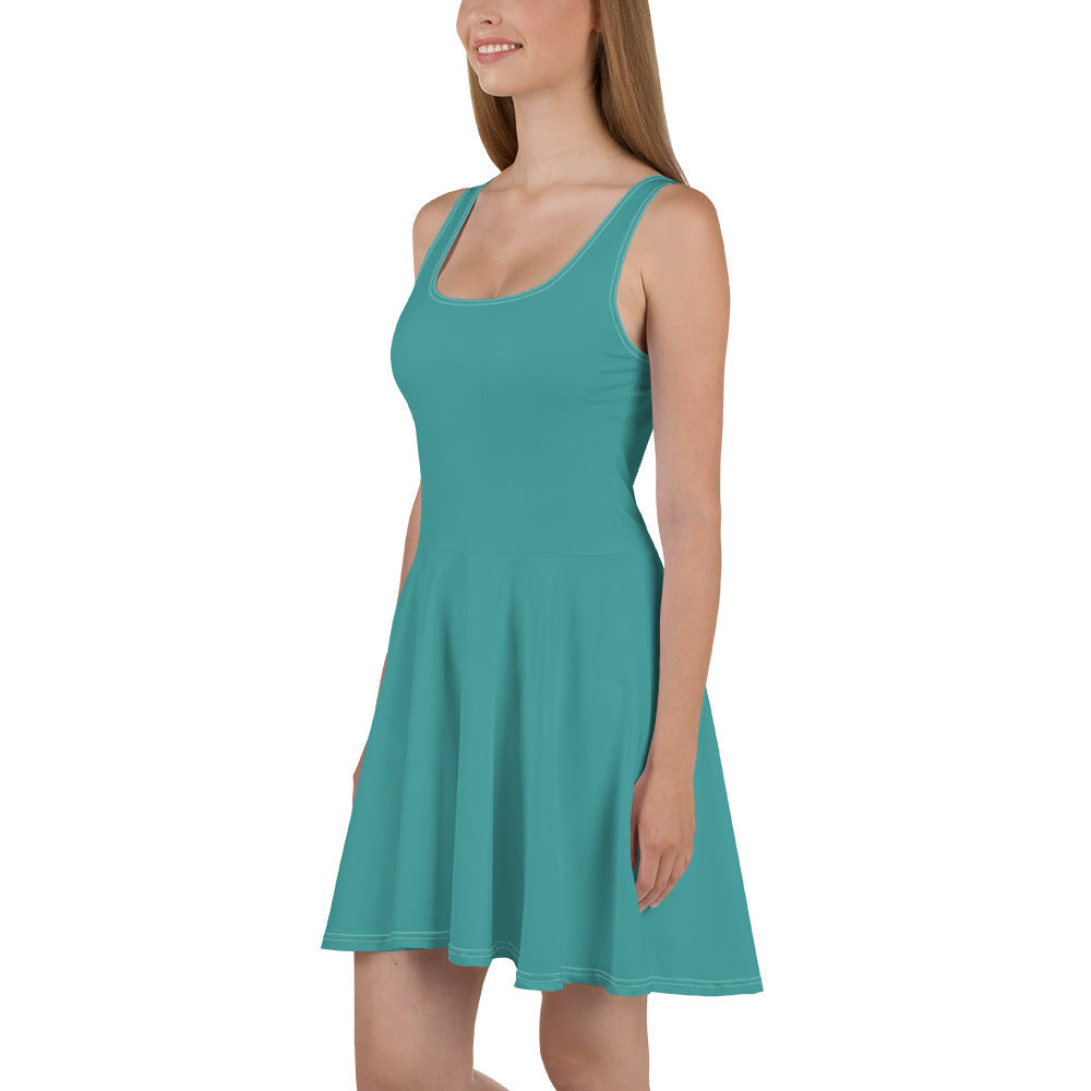 Womens Skater Dress, Teal Green 2