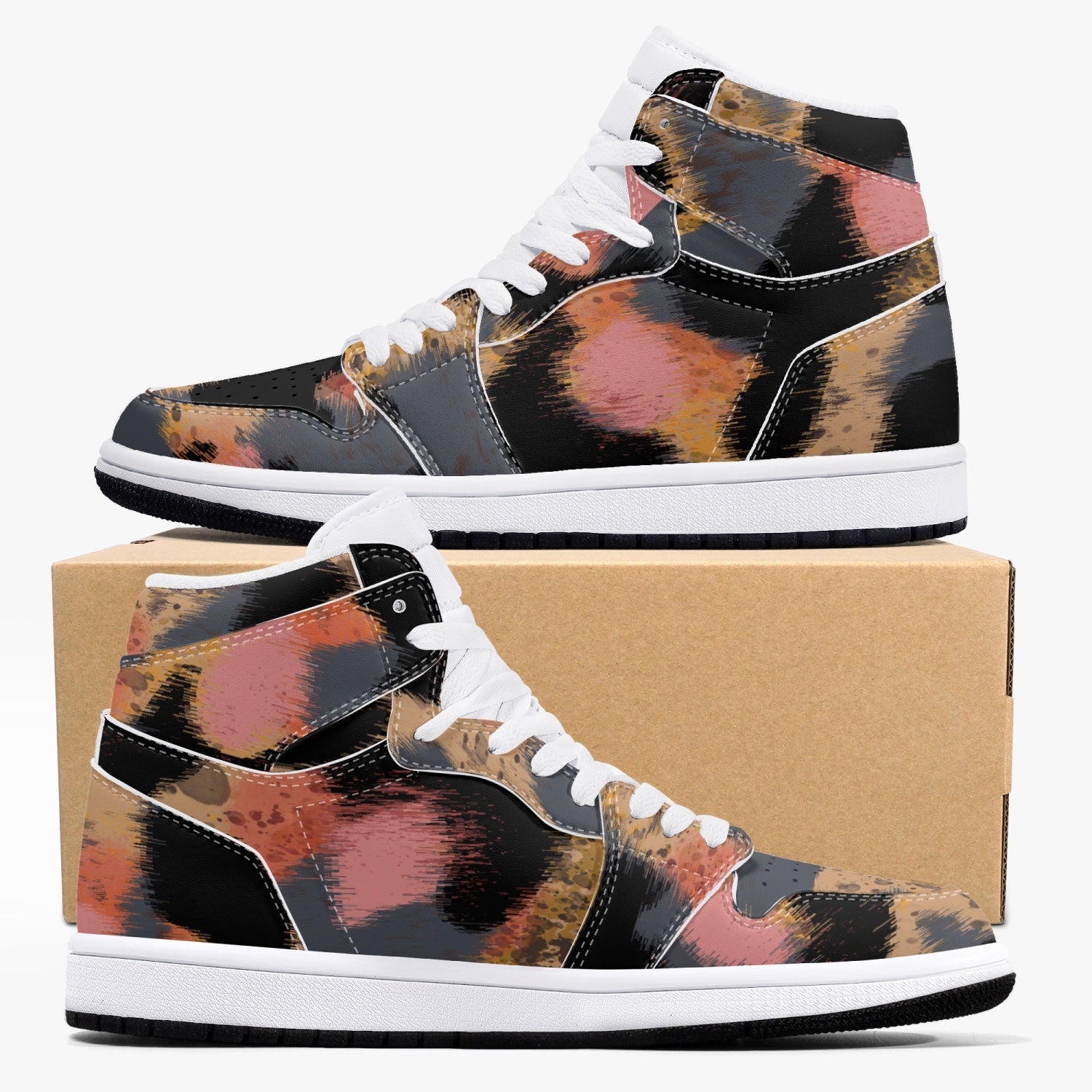 Jacki Easlick Leopard Print High-Top Leather Sneakers