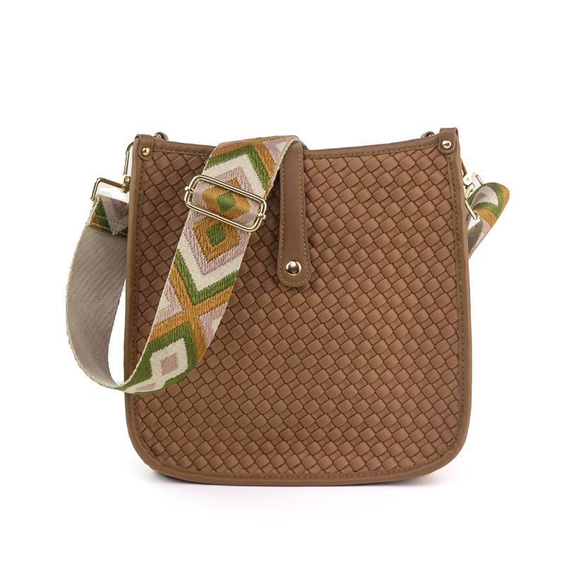 Lea Woven Neoprene Courier Bag: Customizable Style &amp; Effortless Organization