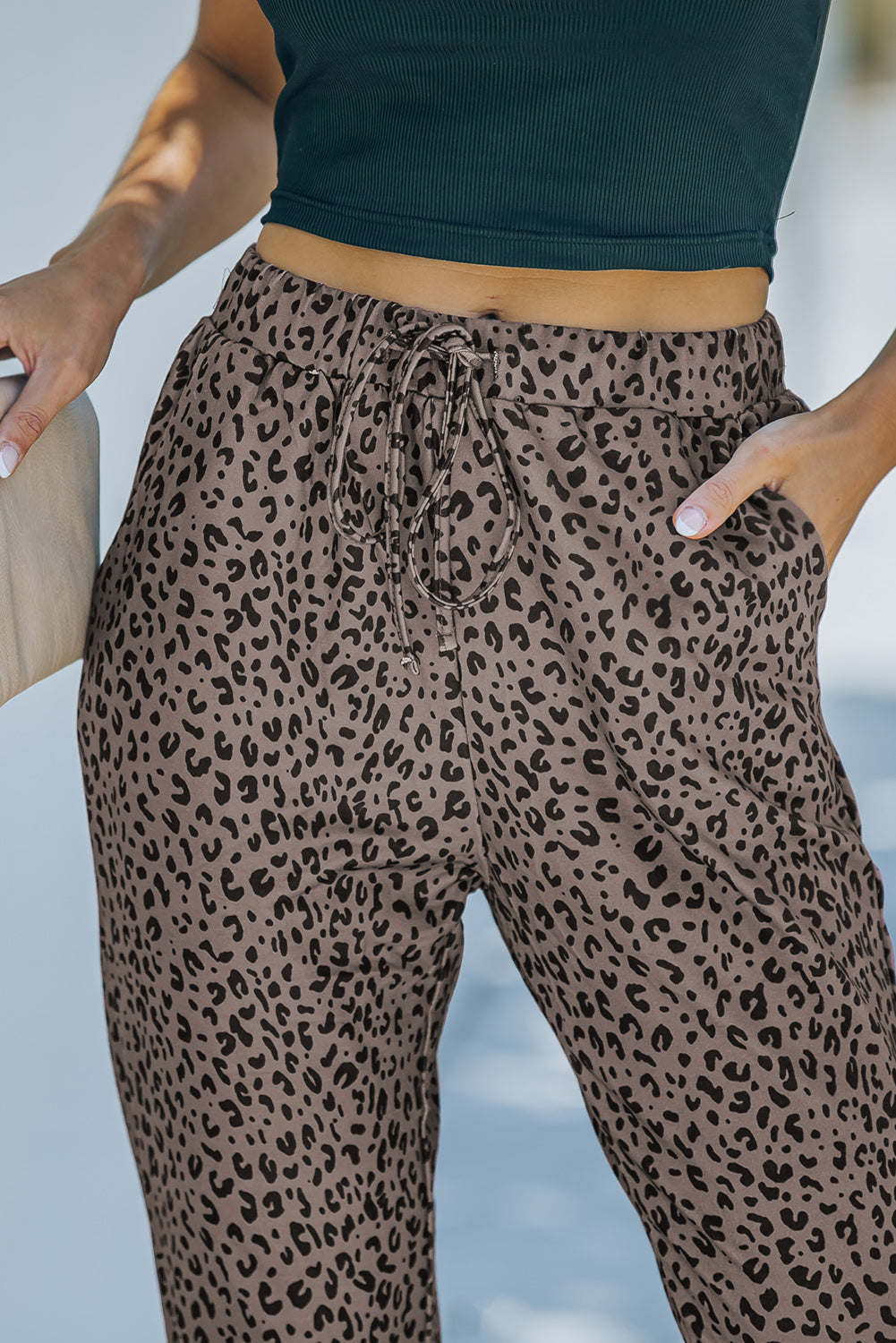 Black Breezy Leopard Joggers