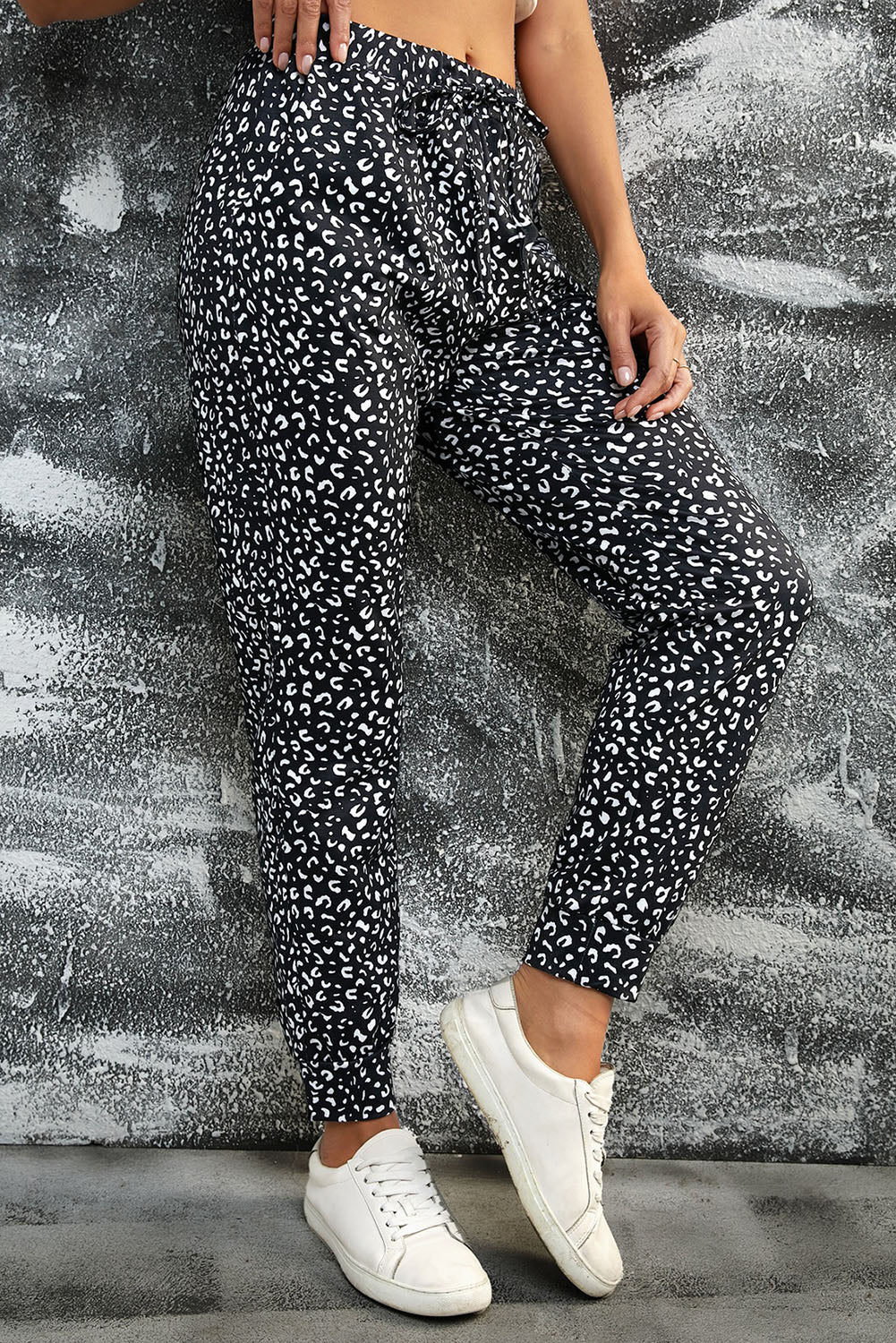 Black Breezy Leopard Joggers