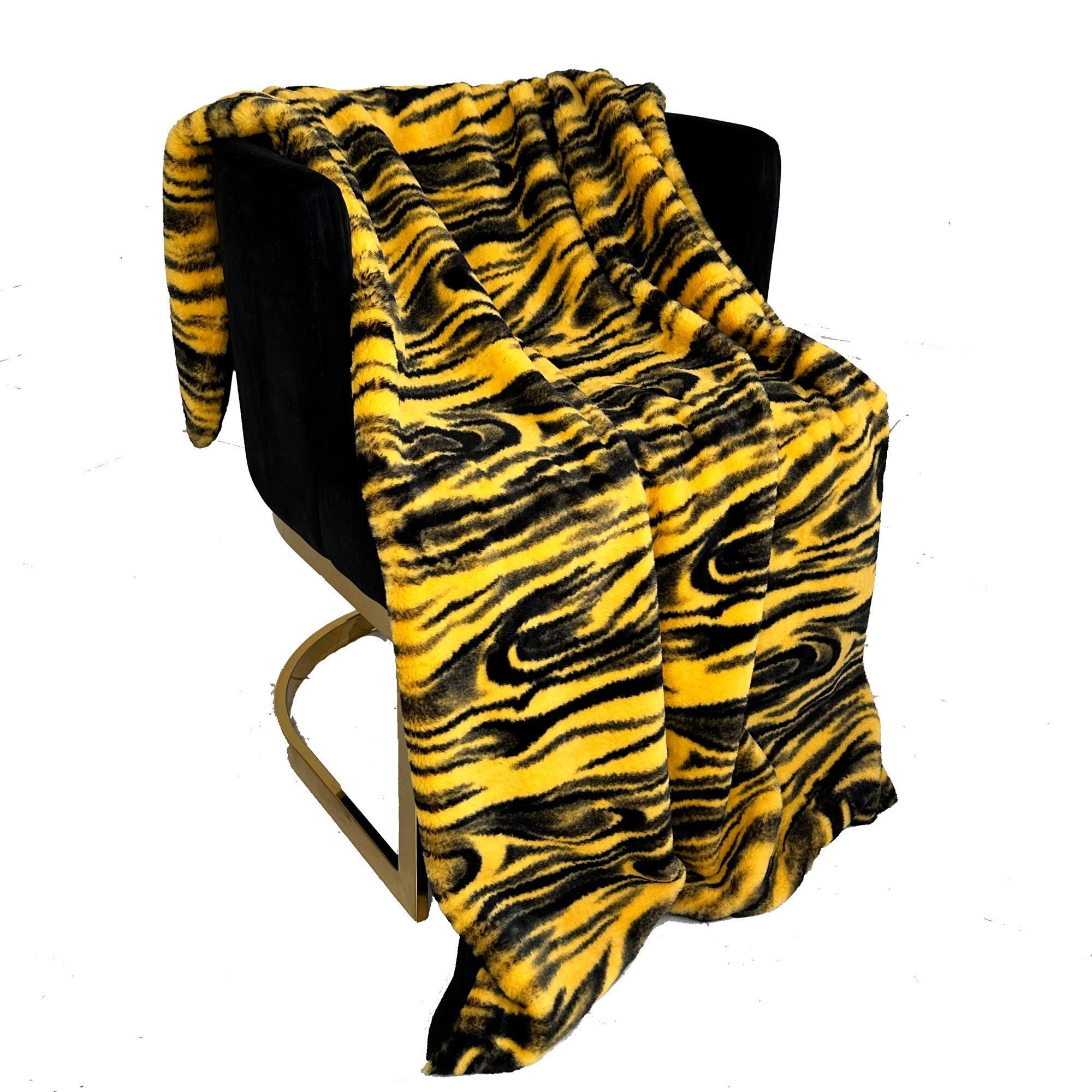 Yellow Galaxy Faux Fur Luxury Throw Blanket