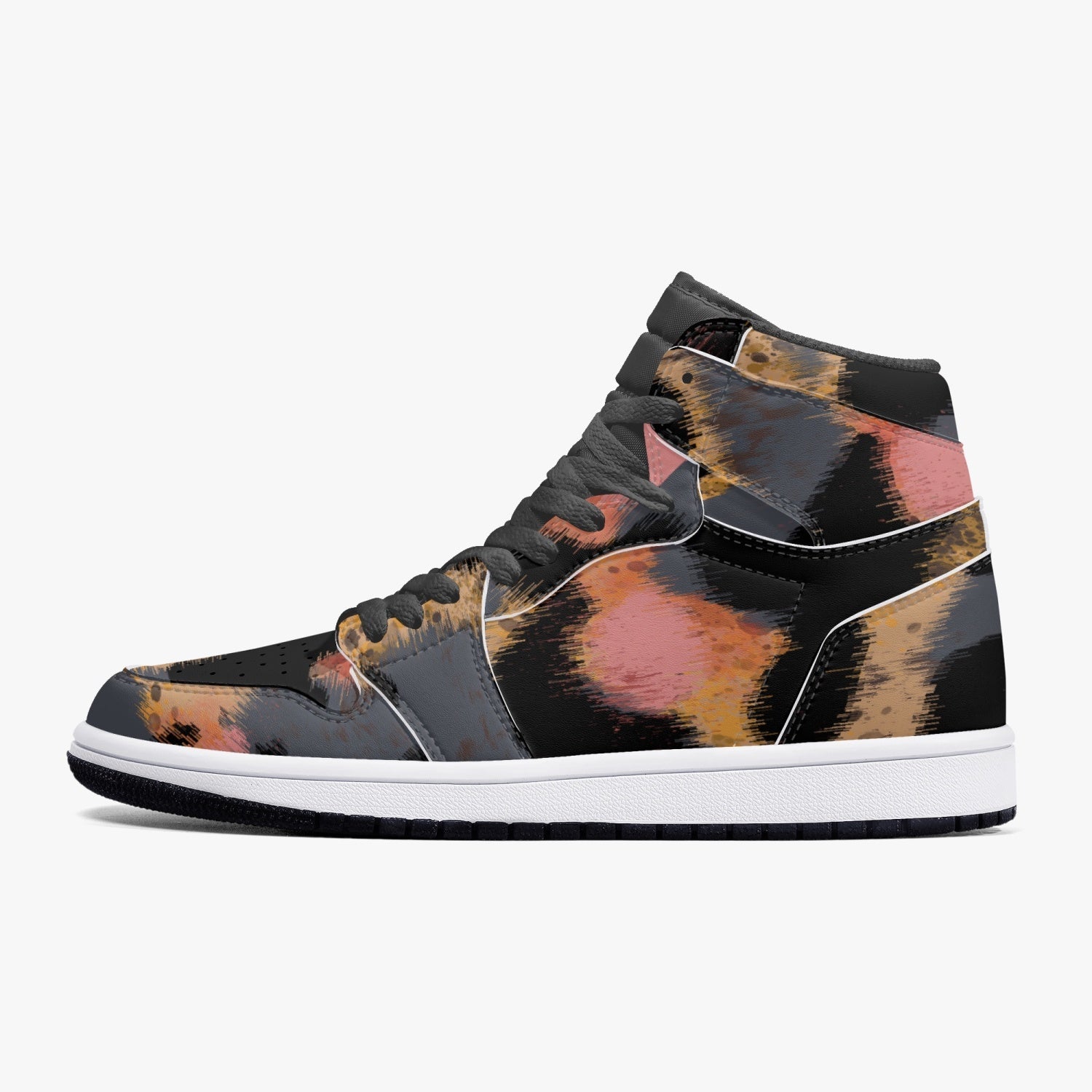 Jacki Easlick Leopard Print High-Top Leather Sneakers