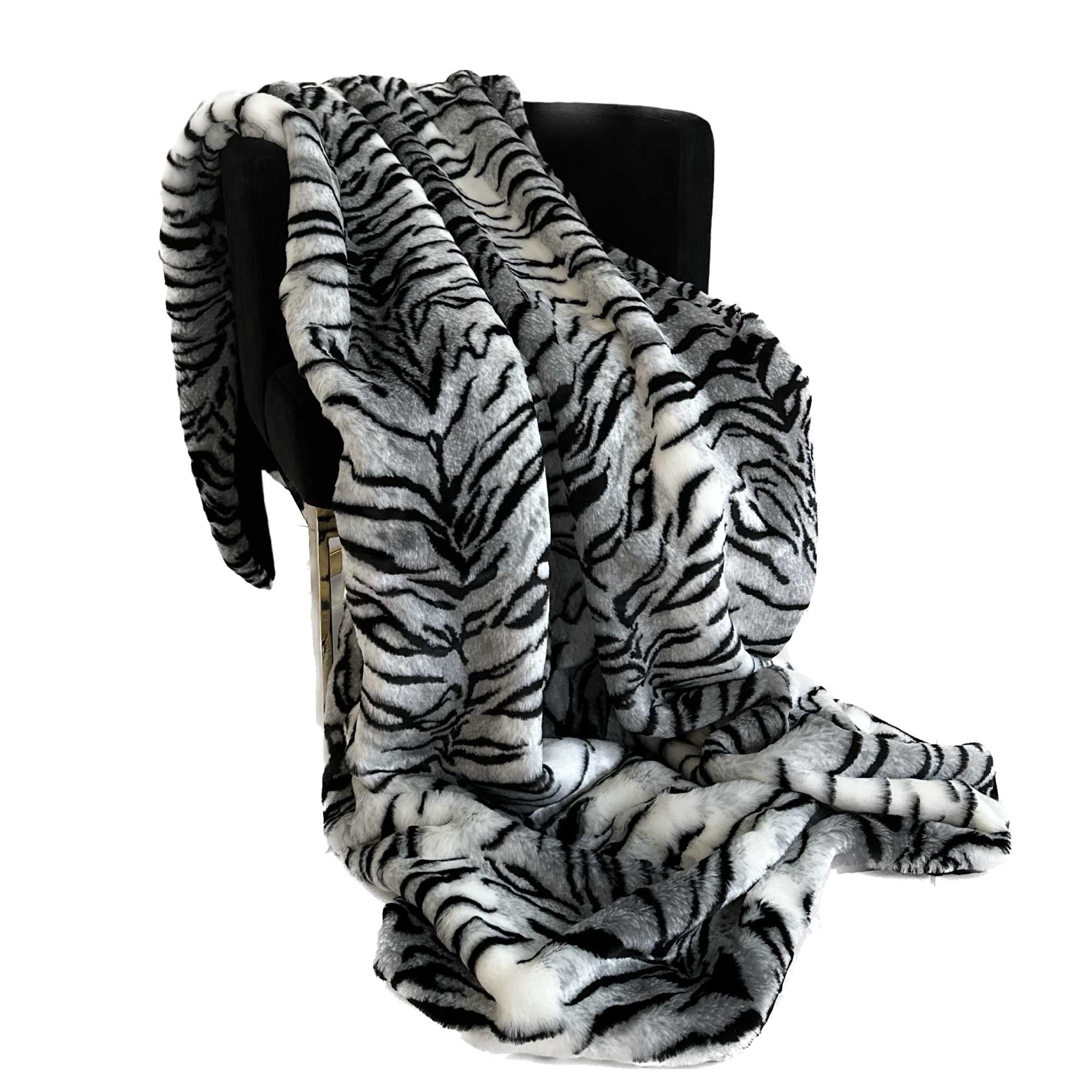 Black & White Zebra Faux Fur Throw Blanket: Indulge in Ethical Elegance and Unmatched Softness