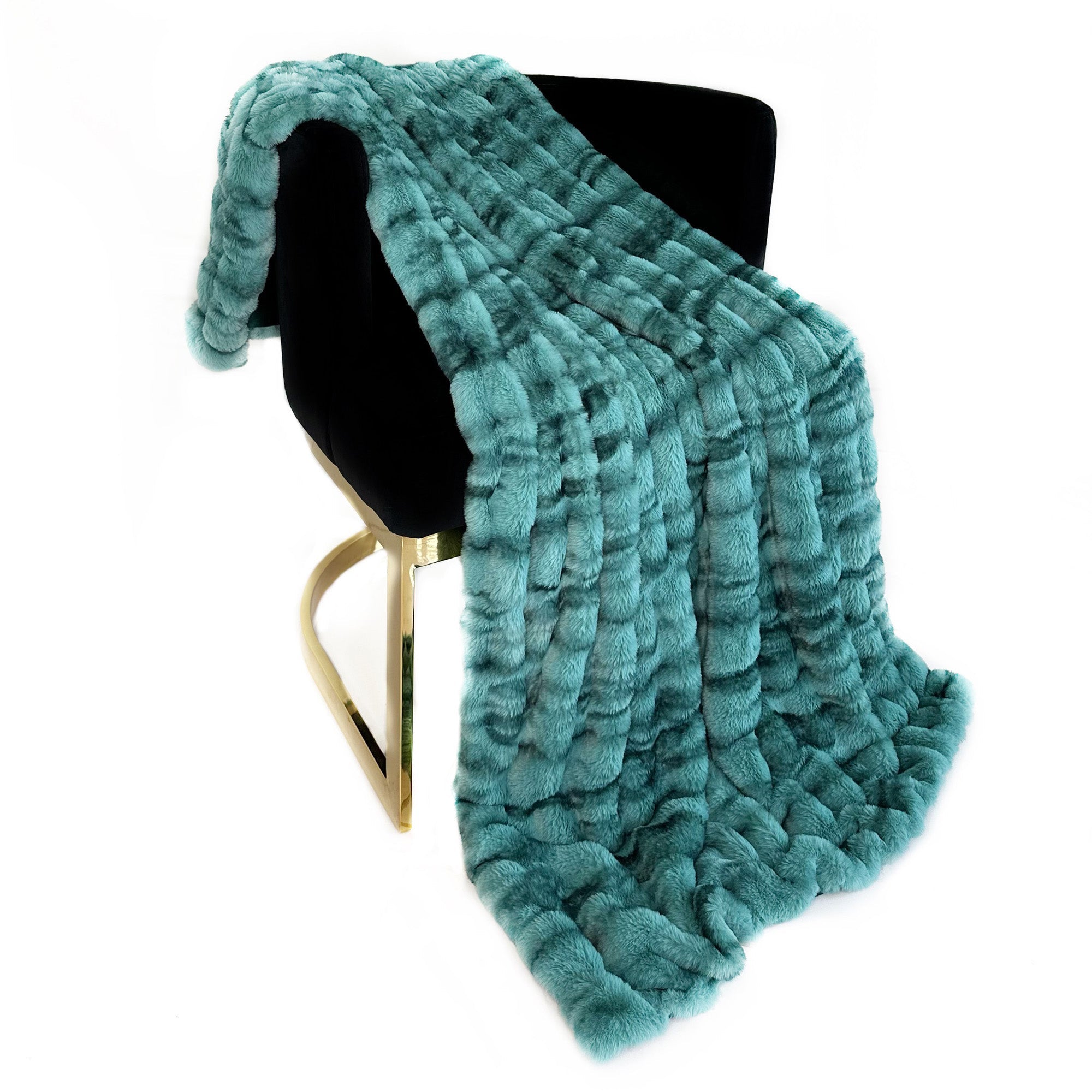 Teal Sherpa Faux Fur Luxury Throw Blanket