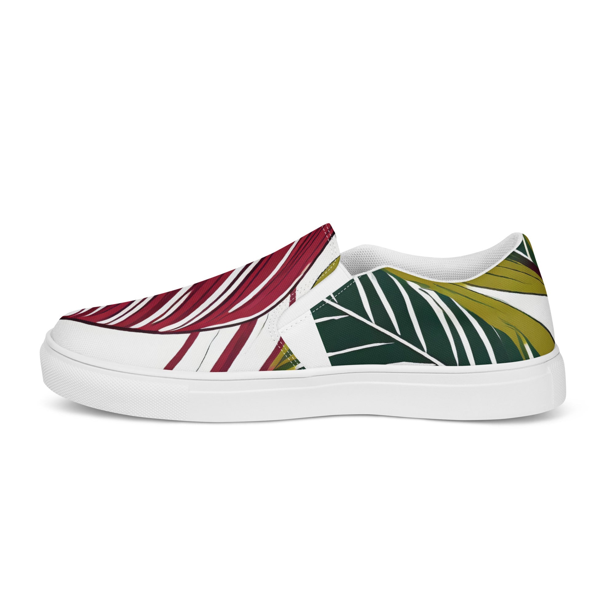 Men's Floral Line Art Slip-On Canvas Shoes (8331): Effortless Style &amp; All-Day Comfort