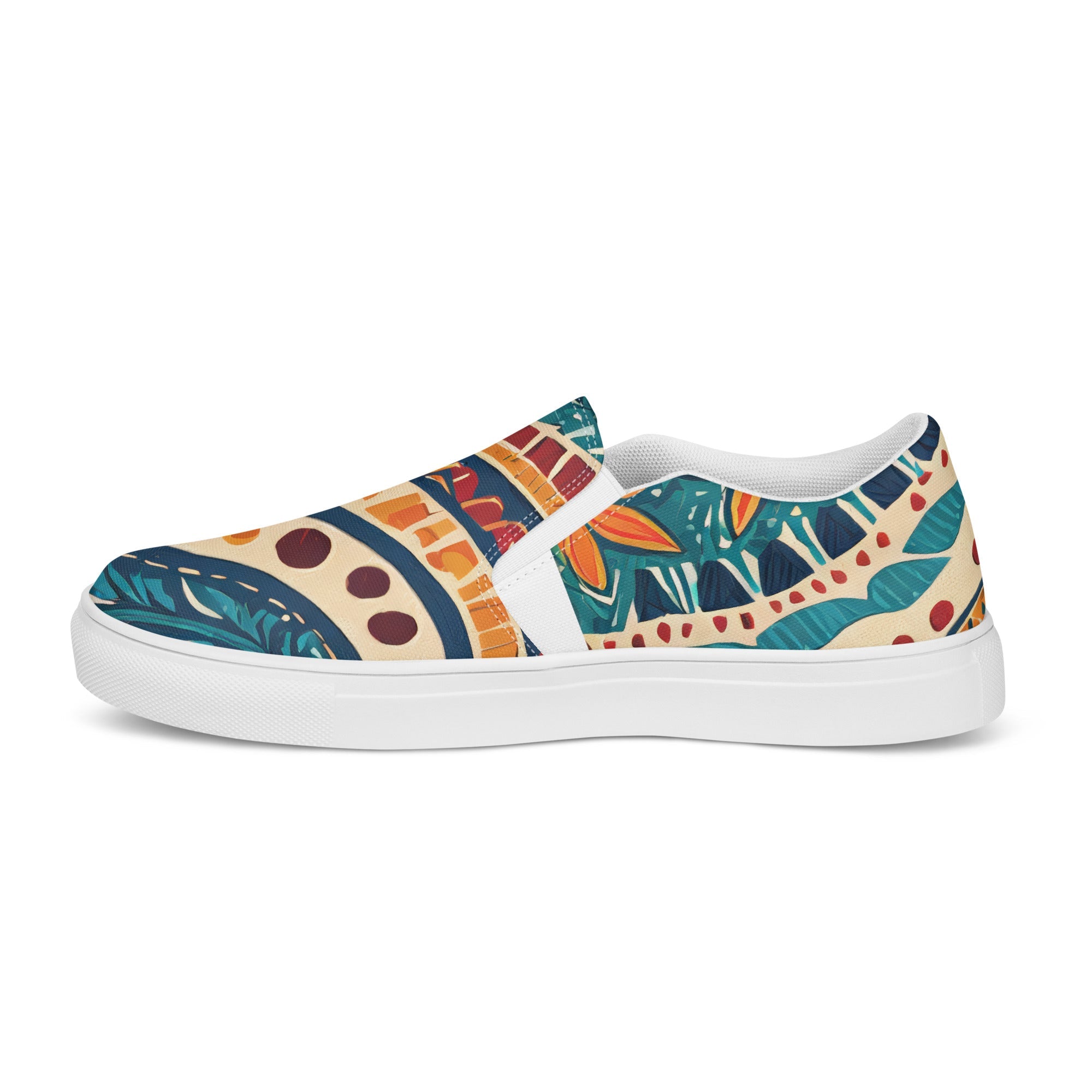 Men's Tropical Floral Slip-On Canvas Shoes: Effortless Style &amp; All-Day Comfort